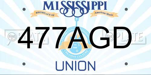 477AGD Mississippi License Plate