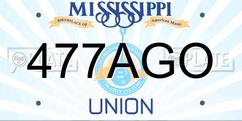 477AGO Mississippi License Plate