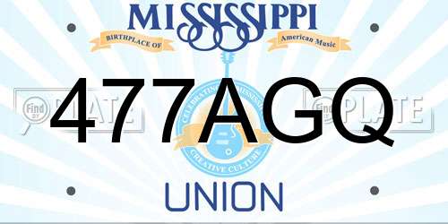 477AGQ Mississippi License Plate
