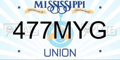 477MYG Mississippi License Plate