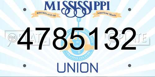 4785132 Mississippi License Plate