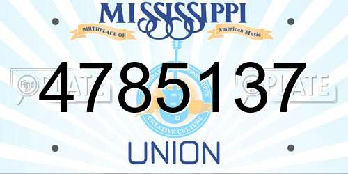 4785137 Mississippi License Plate