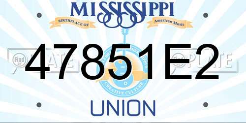 47851E2 Mississippi License Plate
