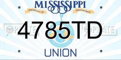 4785TD Mississippi License Plate