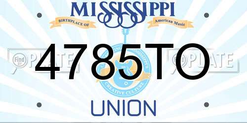 4785TO Mississippi License Plate
