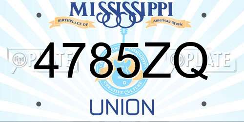 4785ZQ Mississippi License Plate