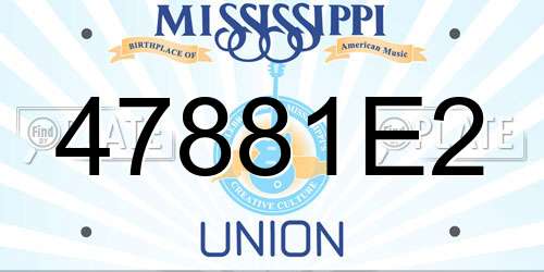 47881E2 Mississippi License Plate