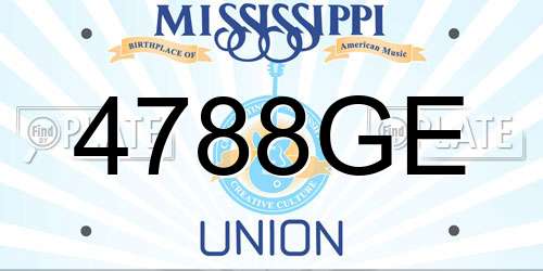 4788GE Mississippi License Plate
