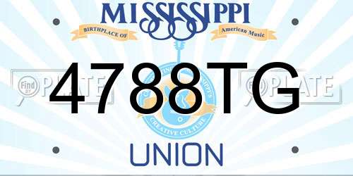 4788TG Mississippi License Plate