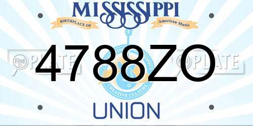 4788ZO Mississippi License Plate