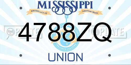 4788ZQ Mississippi License Plate