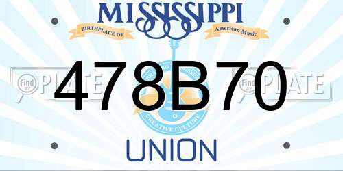 478B70 Mississippi License Plate