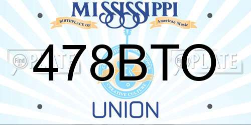 478BTO Mississippi License Plate