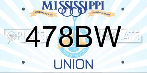 478BW Mississippi License Plate