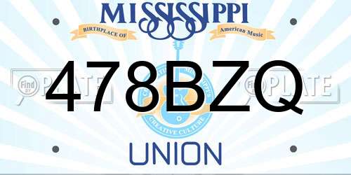 478BZQ Mississippi License Plate