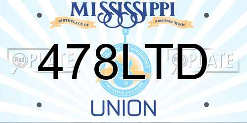 478LTD Mississippi License Plate
