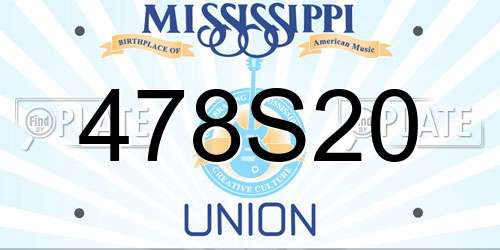 478S20 Mississippi License Plate