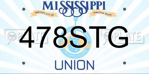 478STG Mississippi License Plate