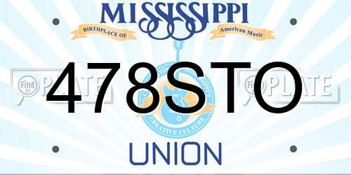 478STO Mississippi License Plate