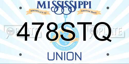 478STQ Mississippi License Plate