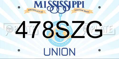 478SZG Mississippi License Plate