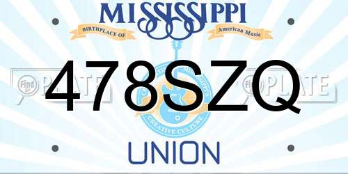 478SZQ Mississippi License Plate