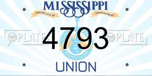 4793 Mississippi License Plate