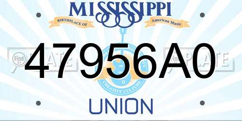 47956A0 Mississippi License Plate