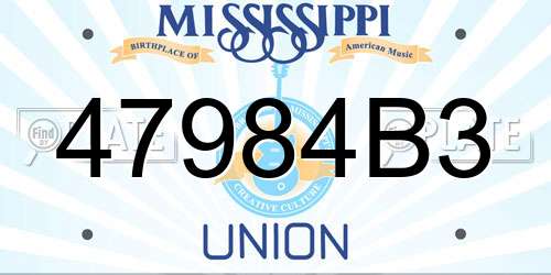 47984B3 Mississippi License Plate
