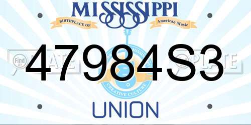 47984S3 Mississippi License Plate