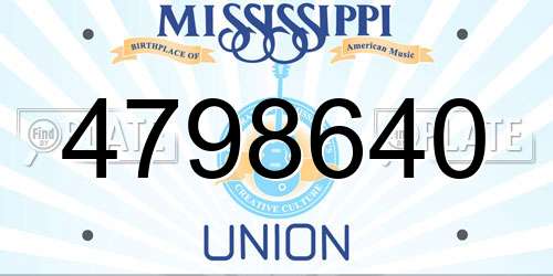 4798640 Mississippi License Plate