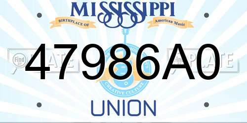 47986A0 Mississippi License Plate