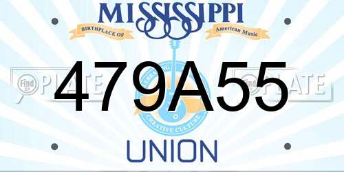 479A55 Mississippi License Plate