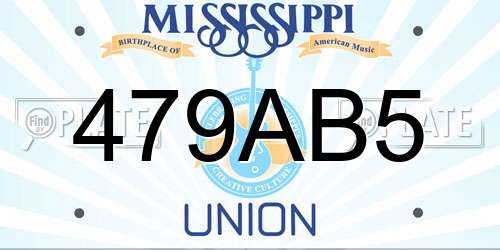 479AB5 Mississippi License Plate