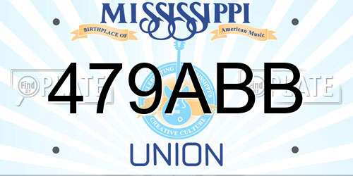 479ABB Mississippi License Plate