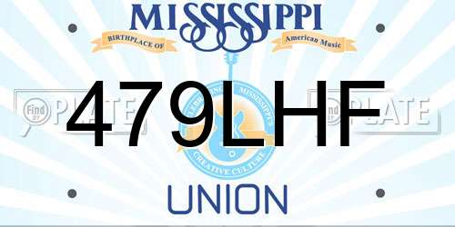 479LHF Mississippi License Plate