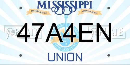 47A4EN Mississippi License Plate
