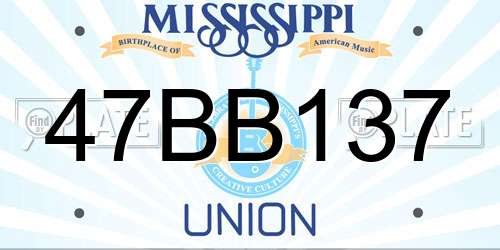 47BB137 Mississippi License Plate