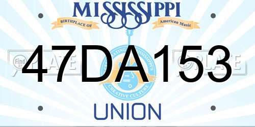 47DA153 Mississippi License Plate