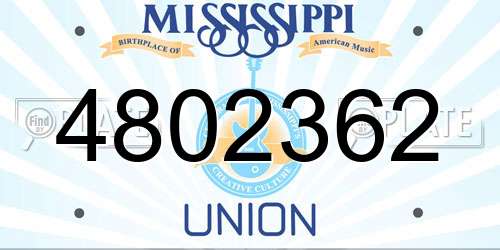 4802362 Mississippi License Plate