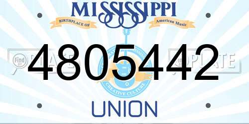 4805442 Mississippi License Plate