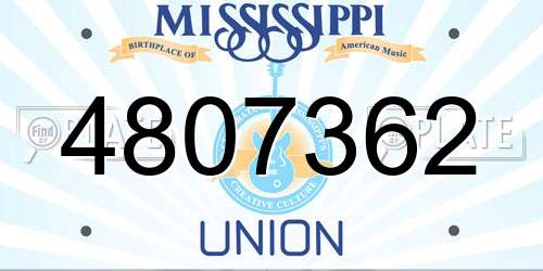 4807362 Mississippi License Plate