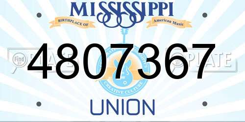 4807367 Mississippi License Plate