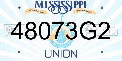 48073G2 Mississippi License Plate