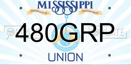 480GRP Mississippi License Plate