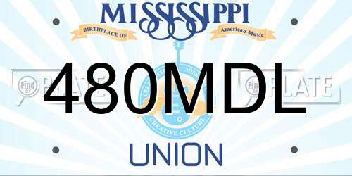 480MDL Mississippi License Plate