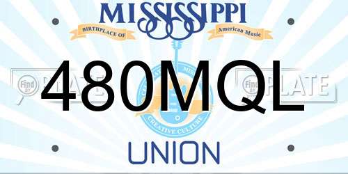 480MQL Mississippi License Plate