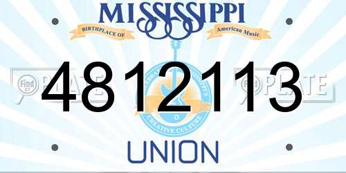 4812113 Mississippi License Plate