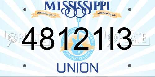 48121I3 Mississippi License Plate