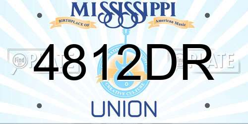 4812DR Mississippi License Plate